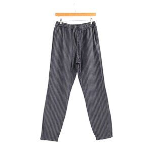 COS Womens Small Striped Elastic-Waist Gray Pinstriped Pants Androgynous Relaxed